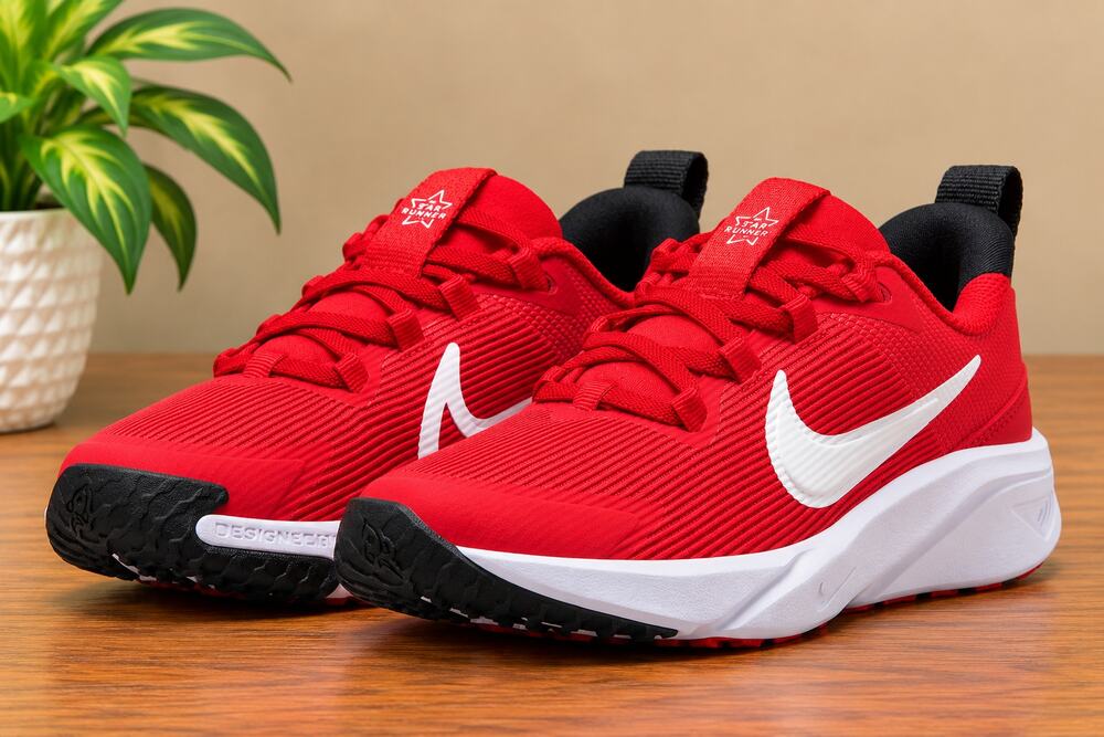 NWT Nike Star Runner 4 Boys Shoes Red/White Size 3 Little Kid